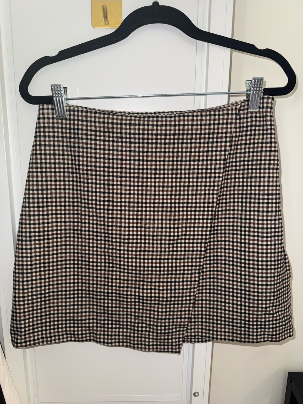 Old Navy Brown & Black Mini Plaid Skirt